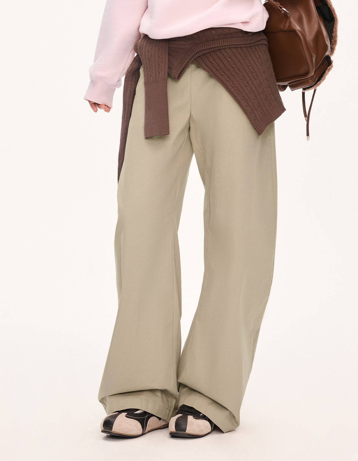 Double-Layer Trim Curved Pants WEE0070