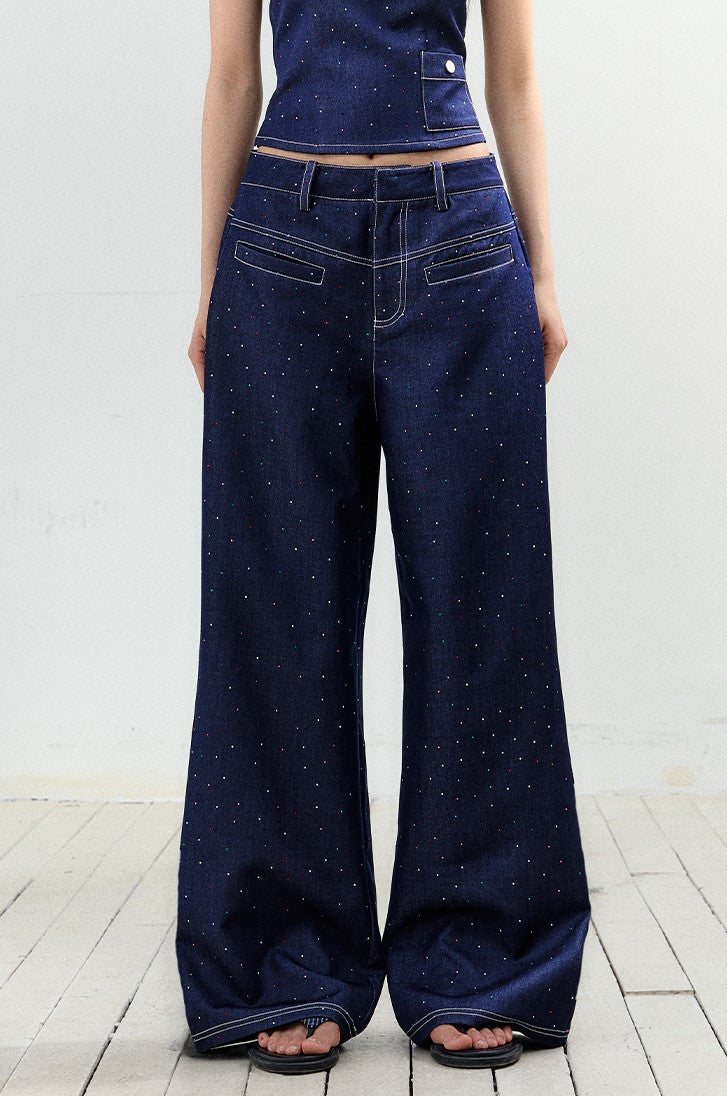 Diamond Suspender Top/Denim Pants AGM0158