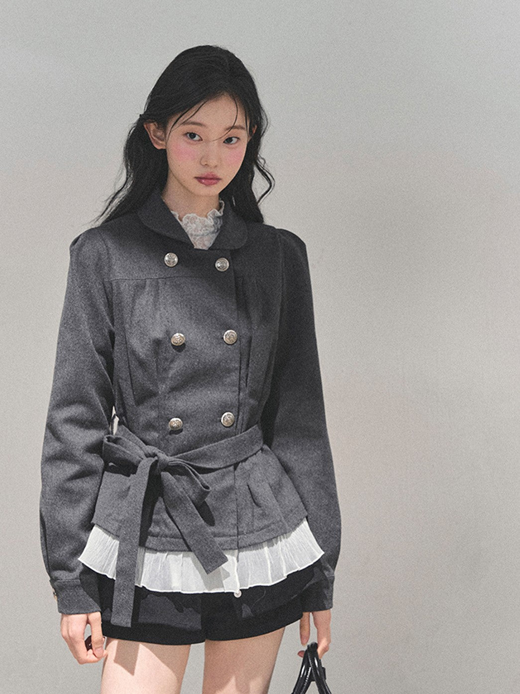 Gray French Style Suit Jacket DIA0764