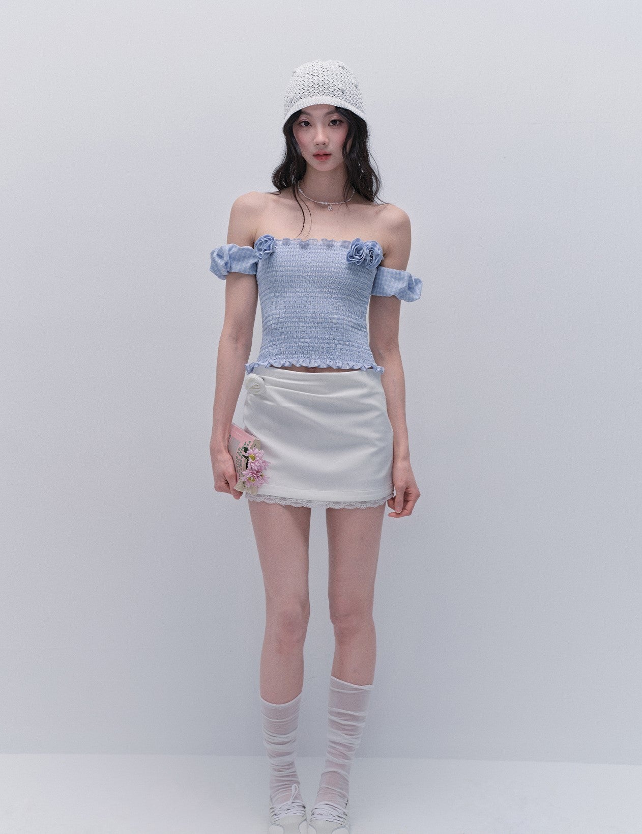 Blueberry Cake One Shoulder Top FRA0336