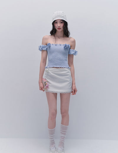 Blueberry Cake One Shoulder Top FRA0336