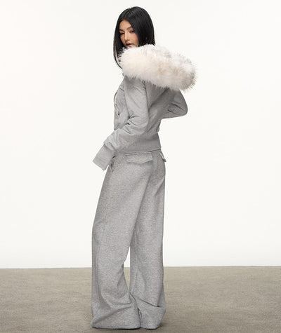 Fur Collar Sweatshirt Short Jacket/Pants ANA0116