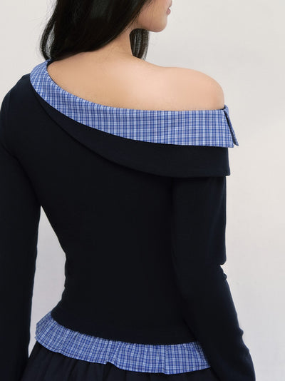 Fake Two-piece Off-shoulder T-shirt WEE0011
