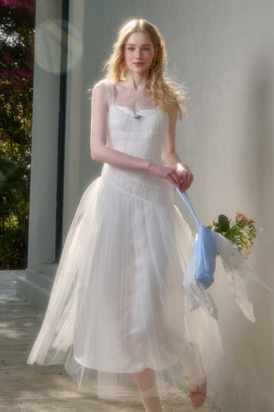 Puffy Tulle Mesh Suspender Dress GRO0130