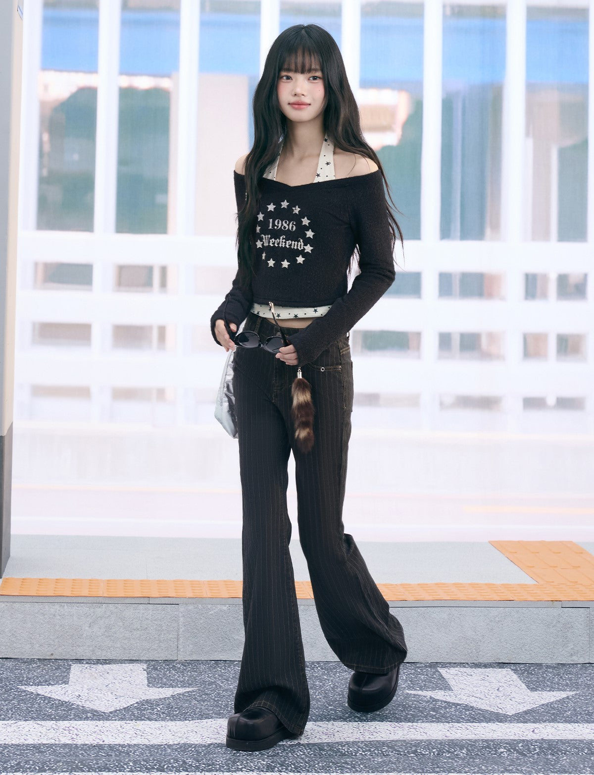 American-style Star Print Halter Neck T-shirt WEE0071