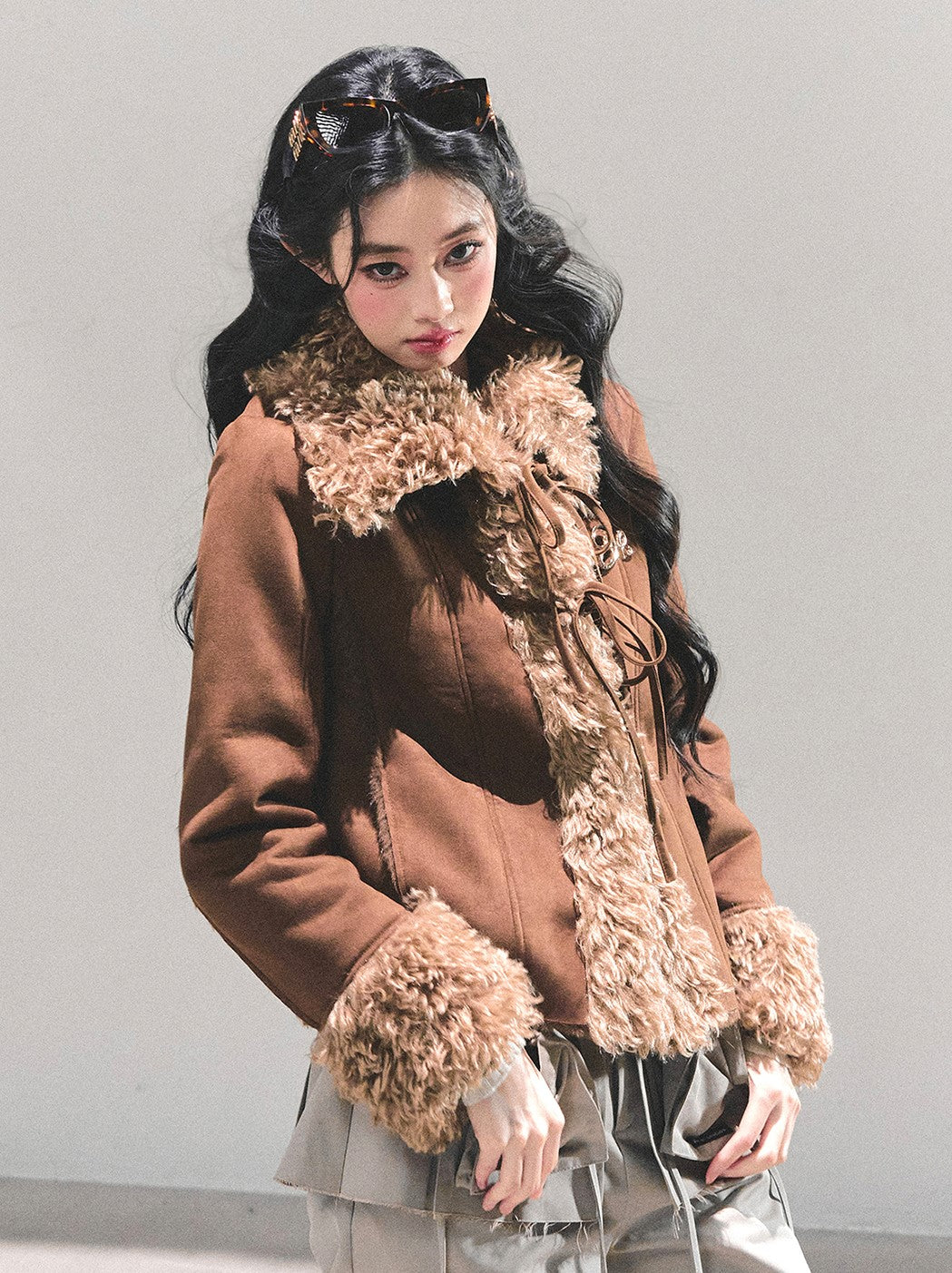 French-style Shearling Plush Cotton Jacket DIA0670