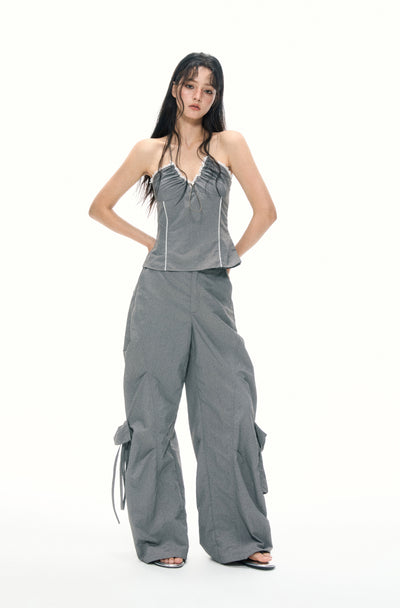 Drawstring Pocket Loose Pants/Top APE0373