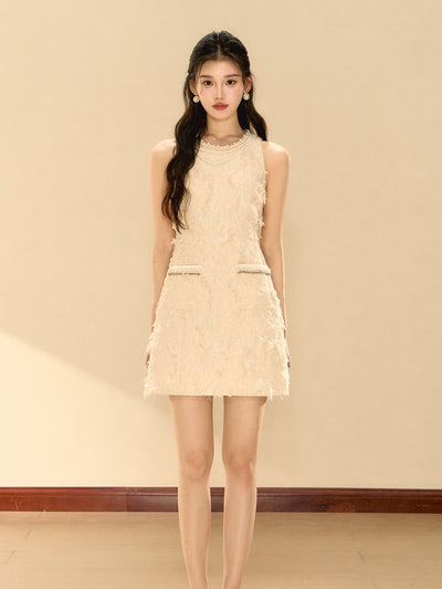 Feathery Sleeveless A-line Dress OSH0138