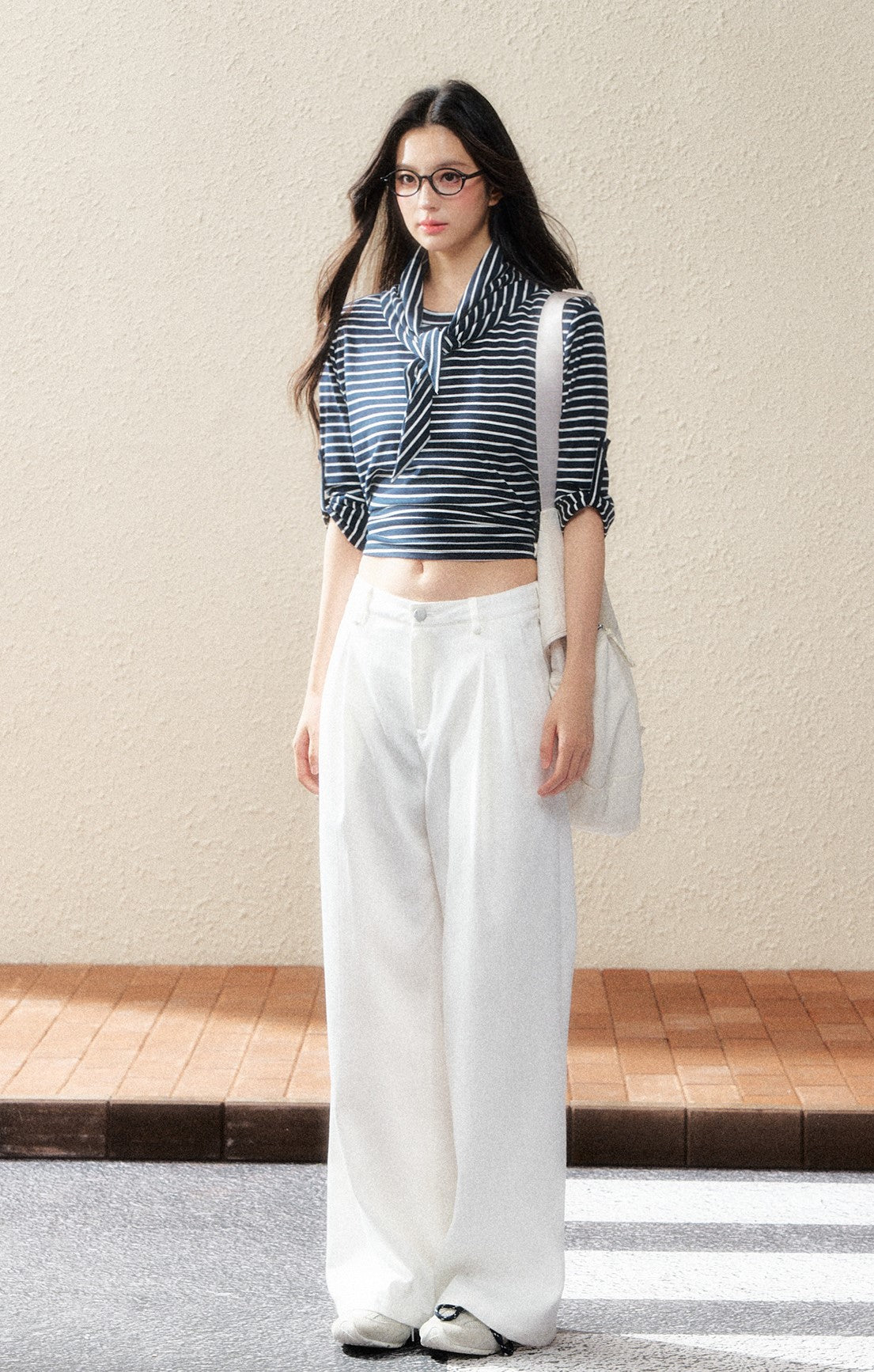 Striped Mid-sleeve T-shirt SHI0183