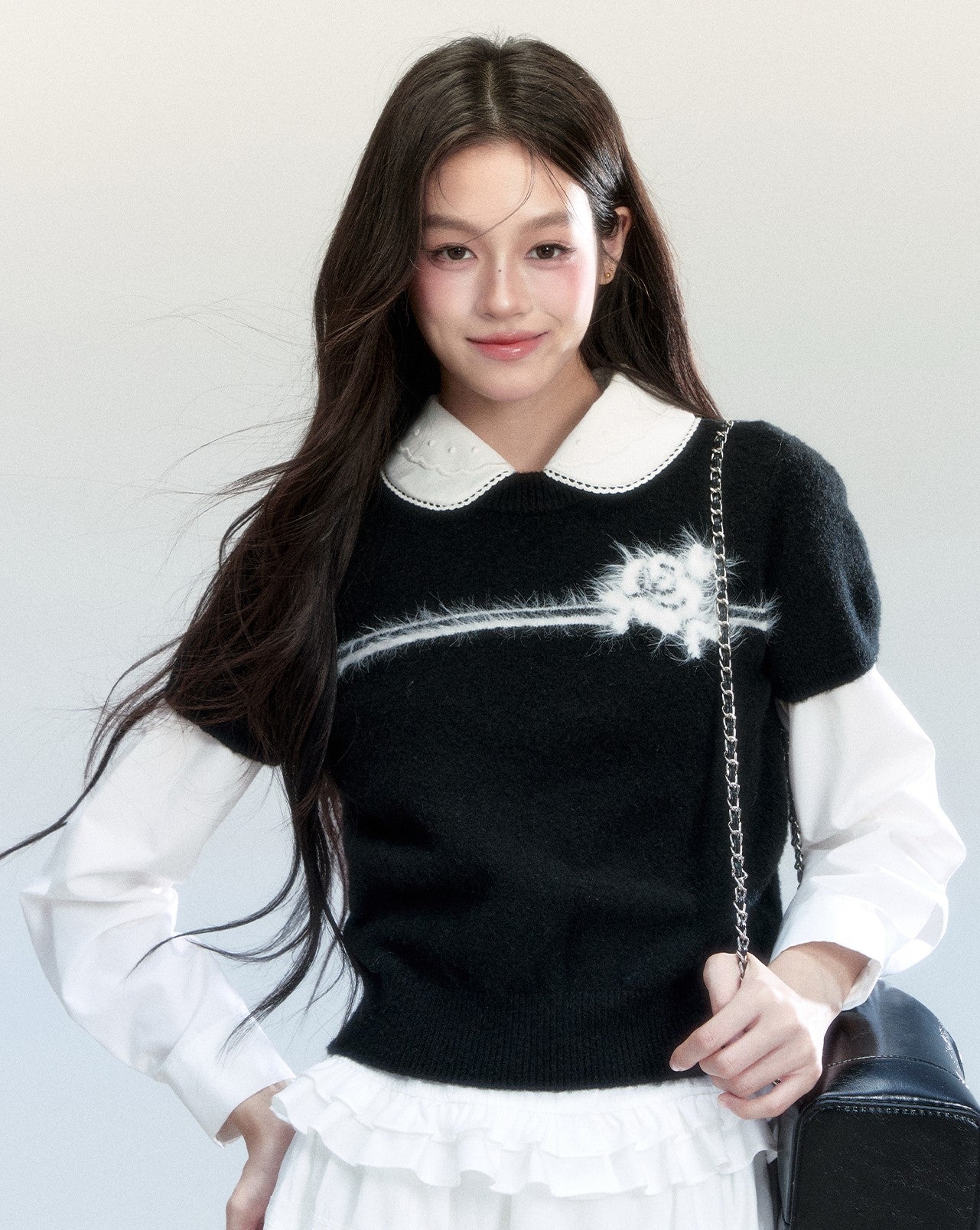 Retro-style Peter Pan Collar Blouse FRA0449