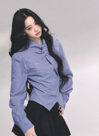Blue Plaid Long Sleeves Shirt DIA0654