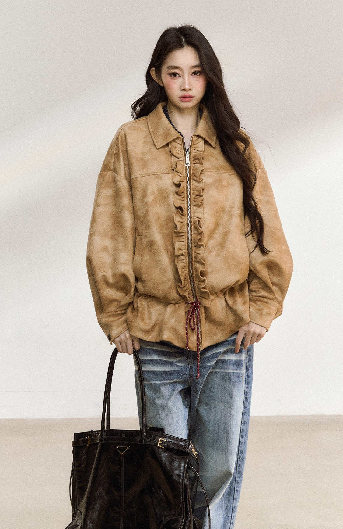 Ruffled Casual Lapel Jacket SHI0216