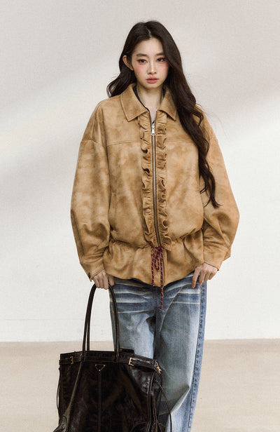 Ruffled Casual Lapel Jacket SHI0216
