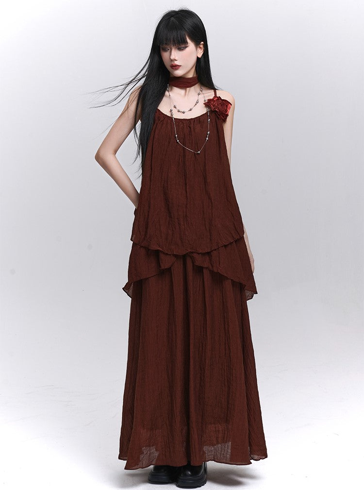 Artistic Rose Sleeveless Top/Long Skirt LAD0208