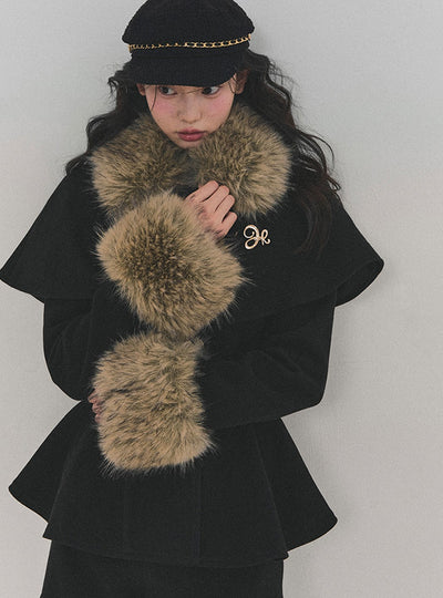 Snow Country Fur Collar Coat/Skirt DIA0755
