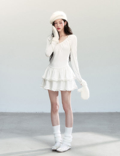 Ballet Style V-Neck Cake Dress FRA0445