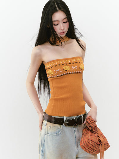 Flower Lace Halter Neck Top VIA0269