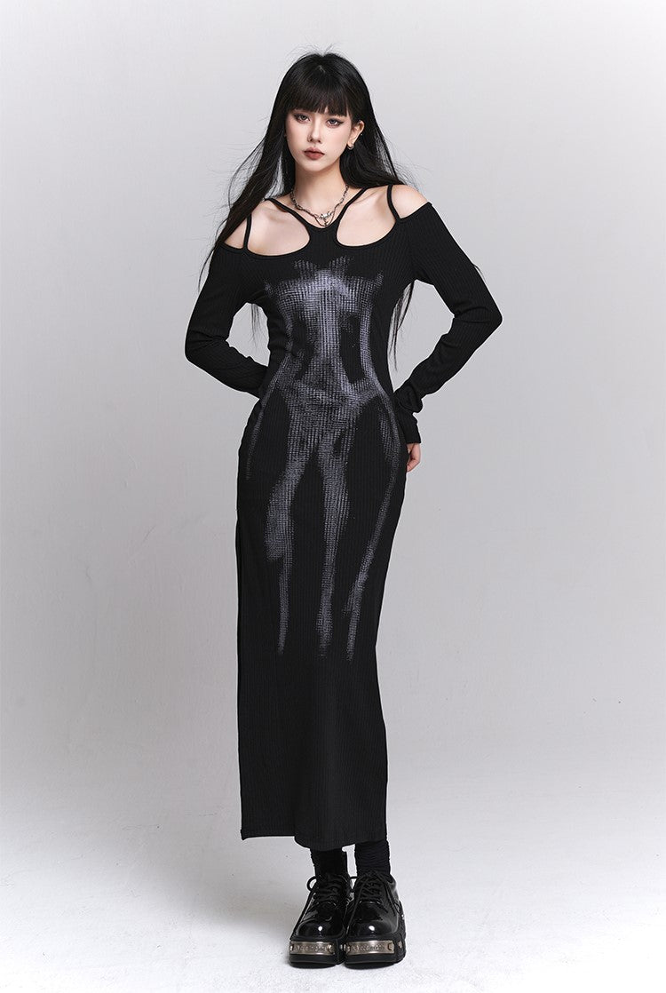 Black Suspender Artistic Dress LAD0055