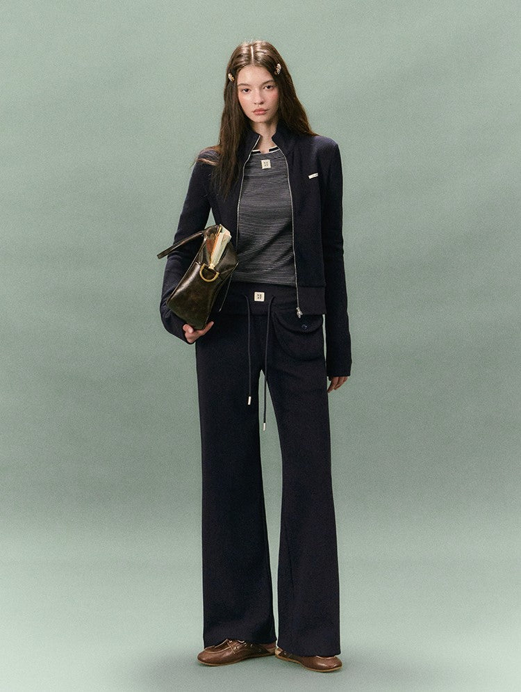 Stand Collar Slim Sweatshirt Jacket/Pants LAL0236