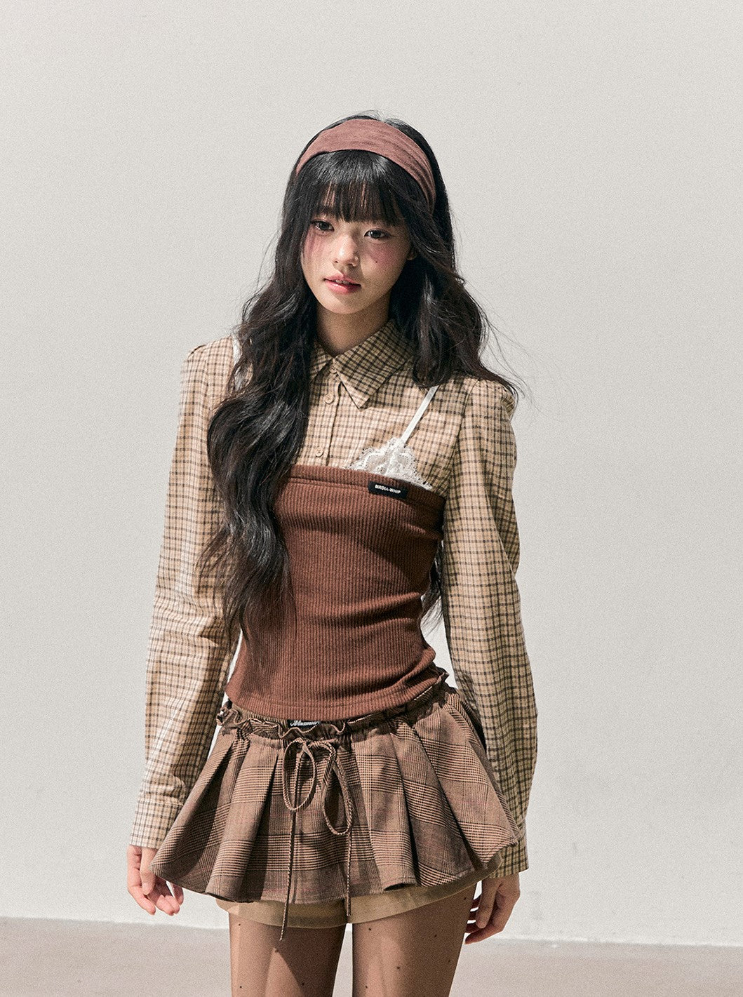 Faux Three-Piece Plaid Shirt DIA0762