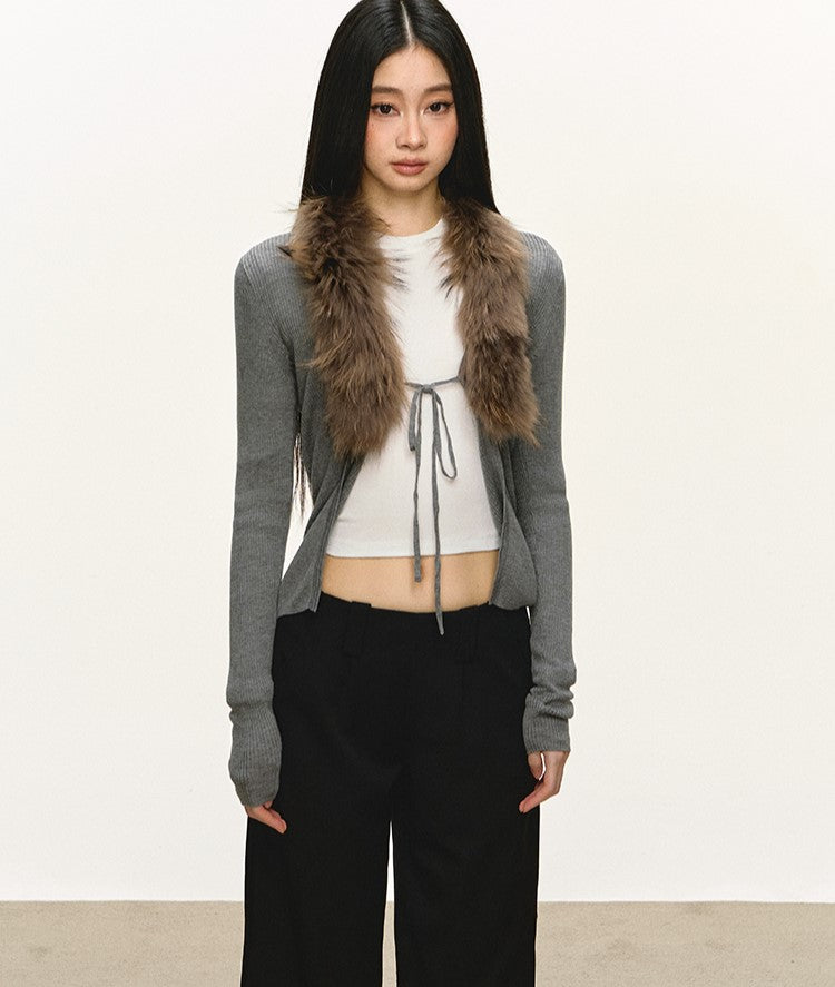 Tencel Wool Collar Sweater Cardigan ANA0097