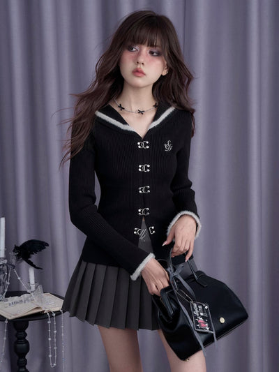 Sailor Collar Imitation Mink Slim All-match Sweater SAG0196