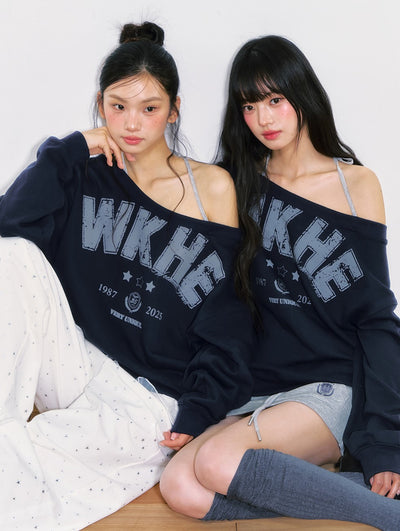 American Style Oblique Shoulder Sweatshirt WEE0054