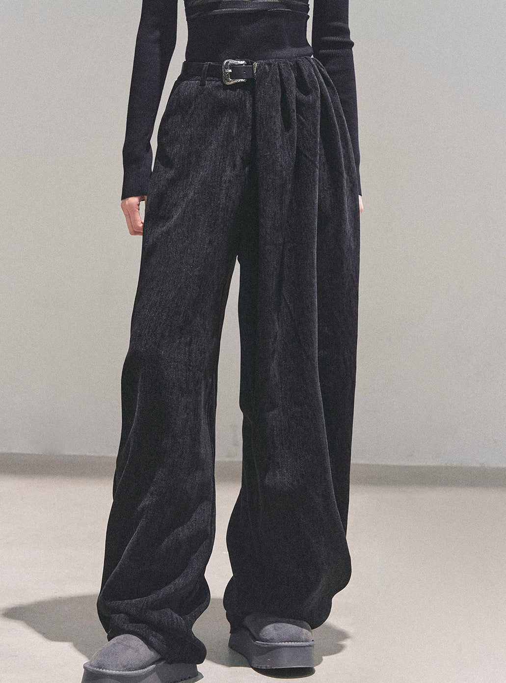 Loose Wide-Leg Belt Pants DIA0716