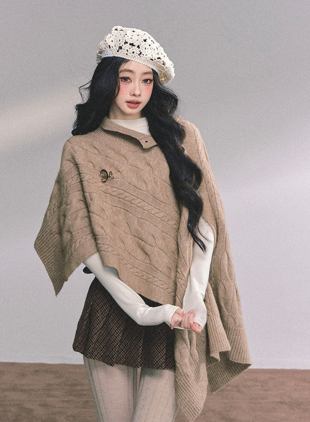 High-end French Knitted Cape DIA0617