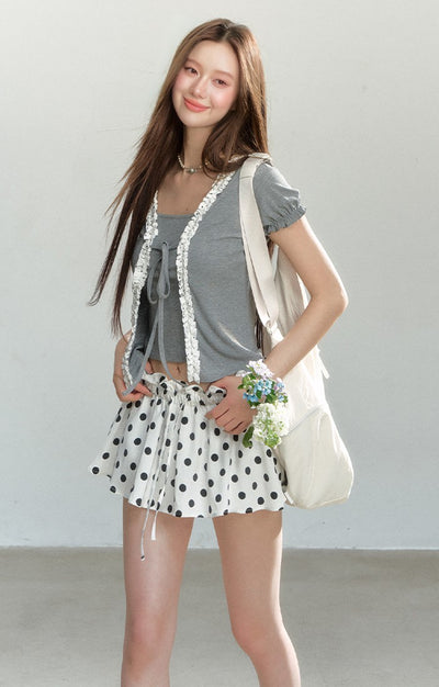 Fake Two-piece Puff Sleeve T-shirt SHI0169