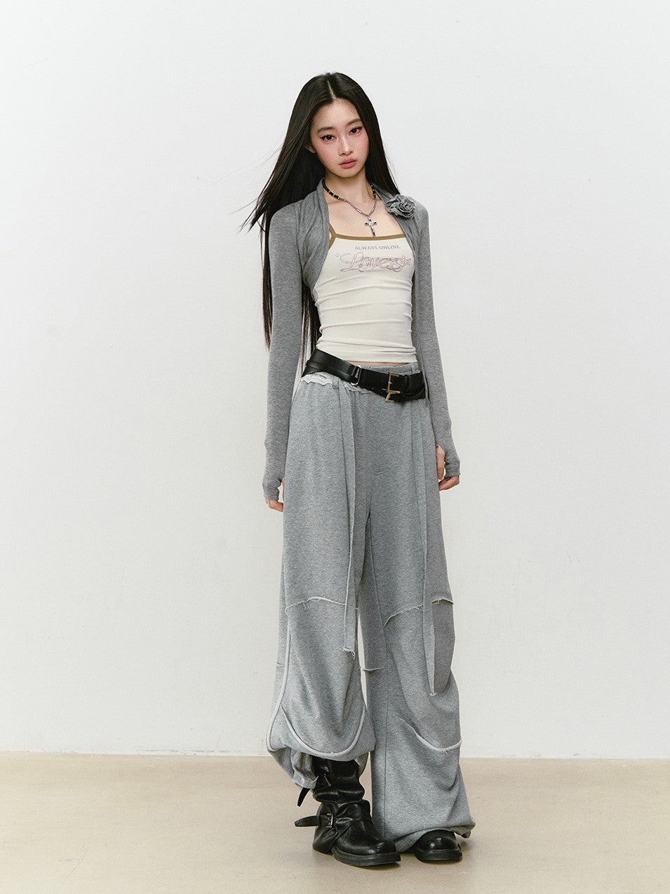 Raw Edge Loose Sweatpants VIA0325