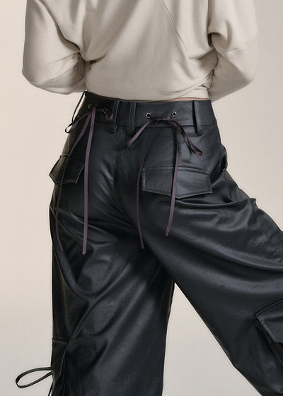 Large Pocket Casual Workwear Loose Slim Wide-leg Pants VIA0175