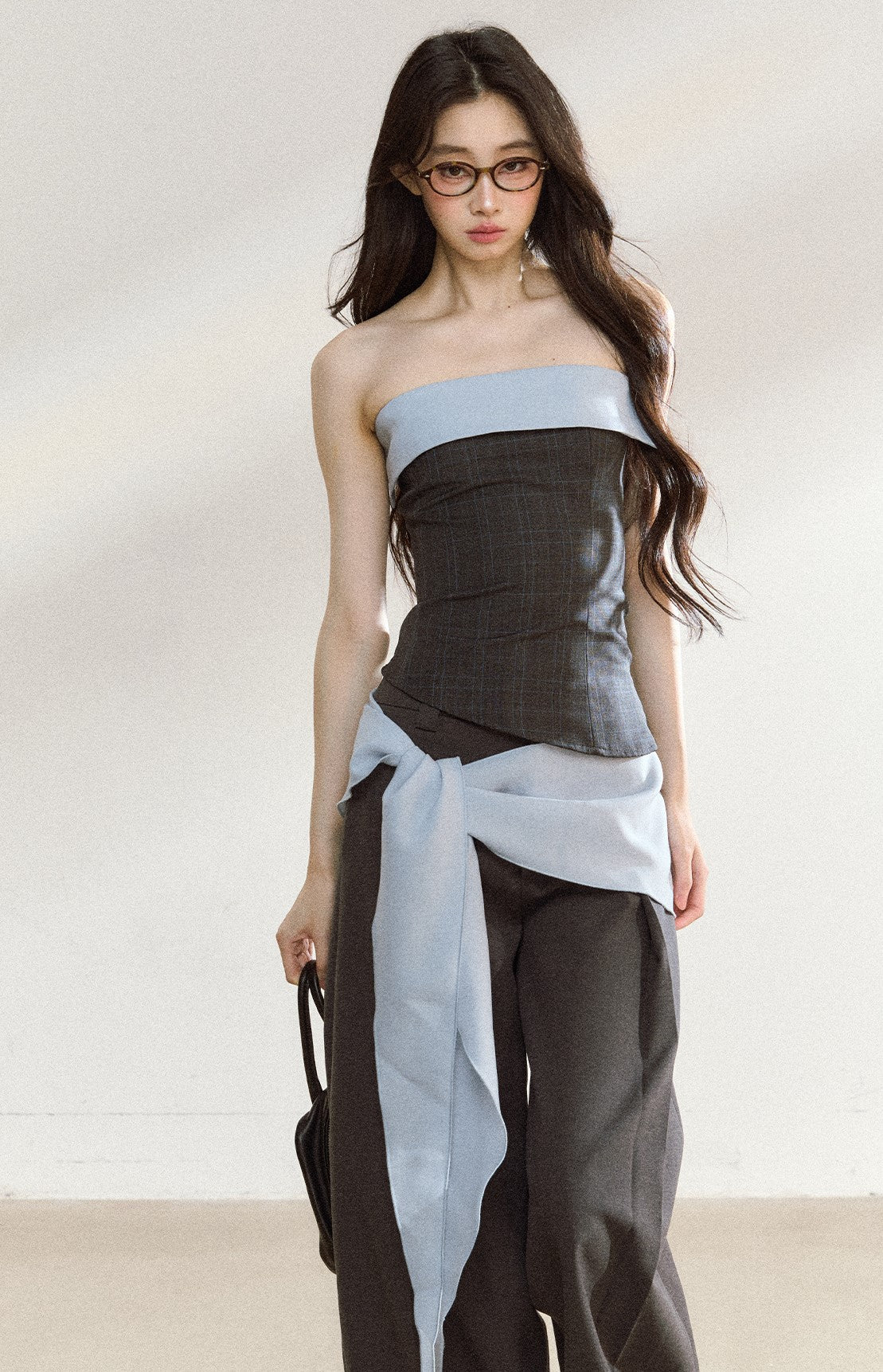 High-end Suit Contrast Color Tube Top/Pants SHI0204