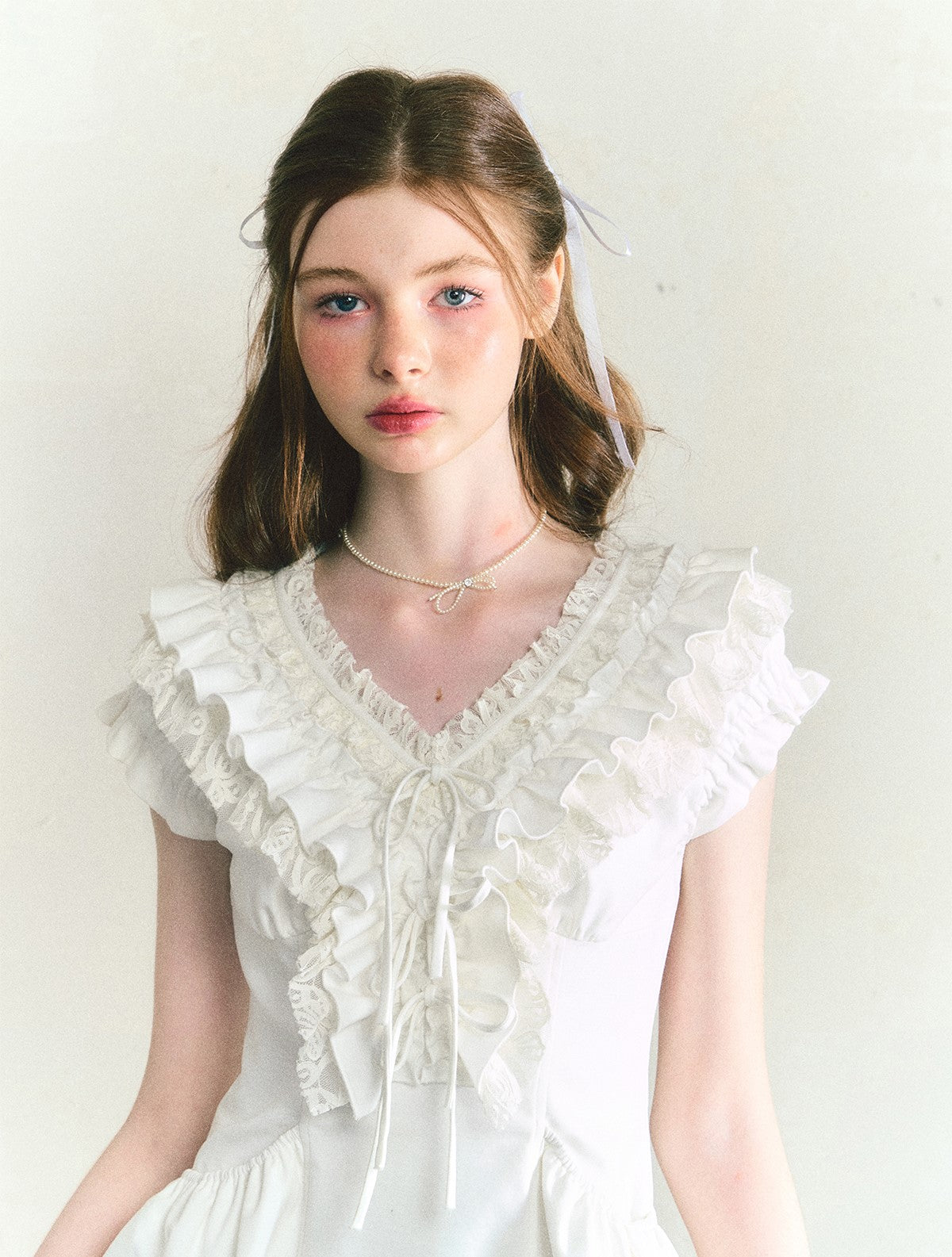 Afternoon Pearl Pure White Lace Dress SUN0072