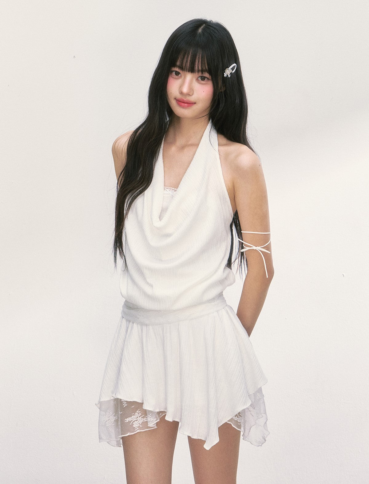 Lace Splicing Swing Collar Dress WEE0009