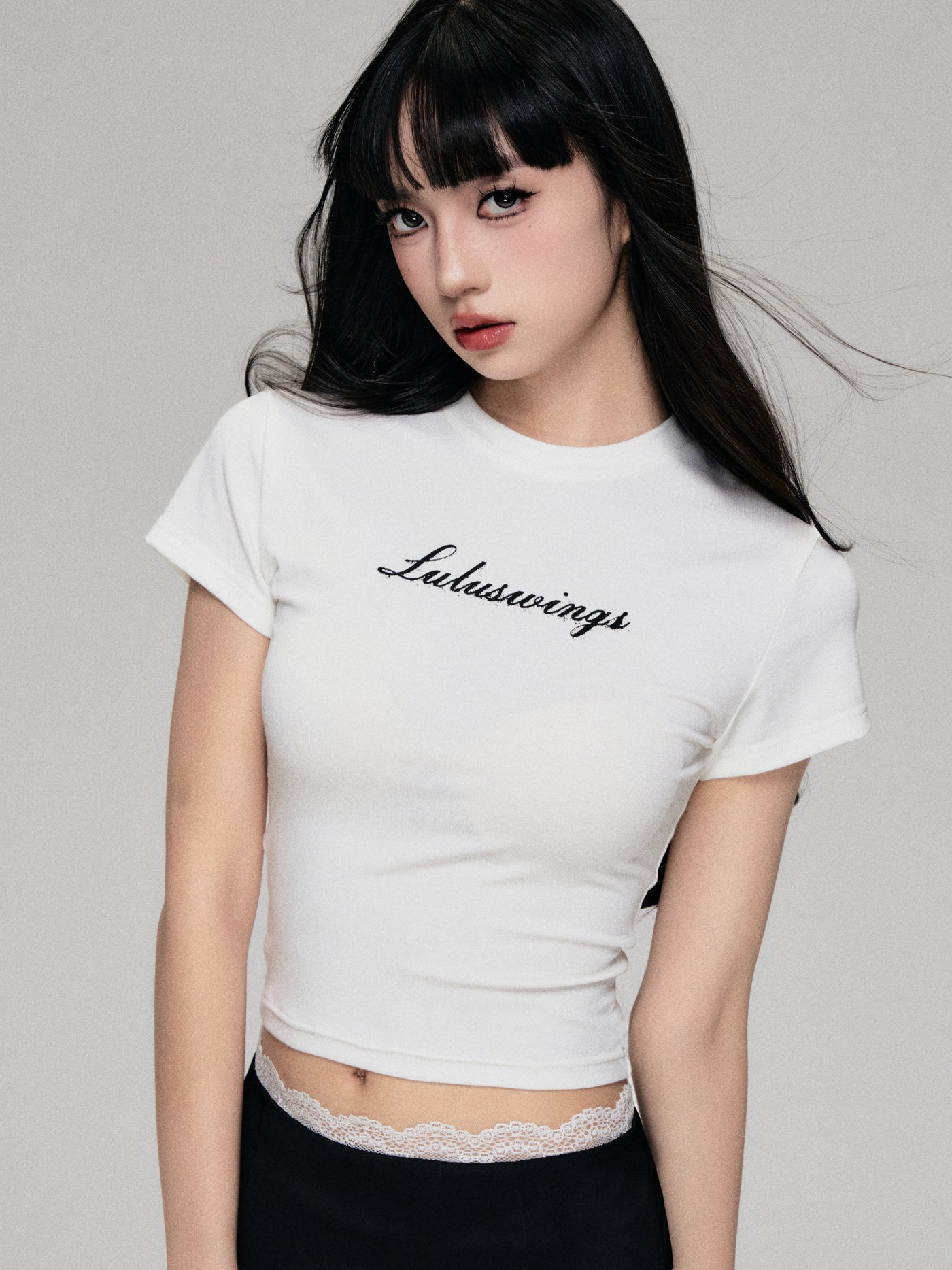 Logo Letter Print Round Neck Short-sleeved T-shirt LUL0066