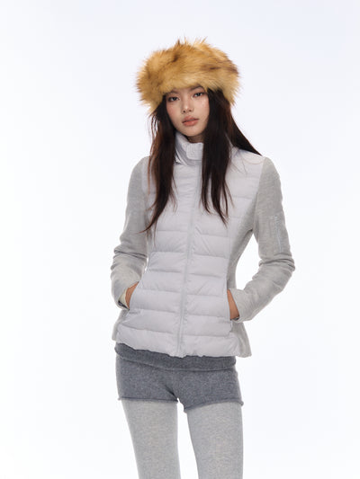 Patchwork Knitted Design Light Down Jacket CUR0184