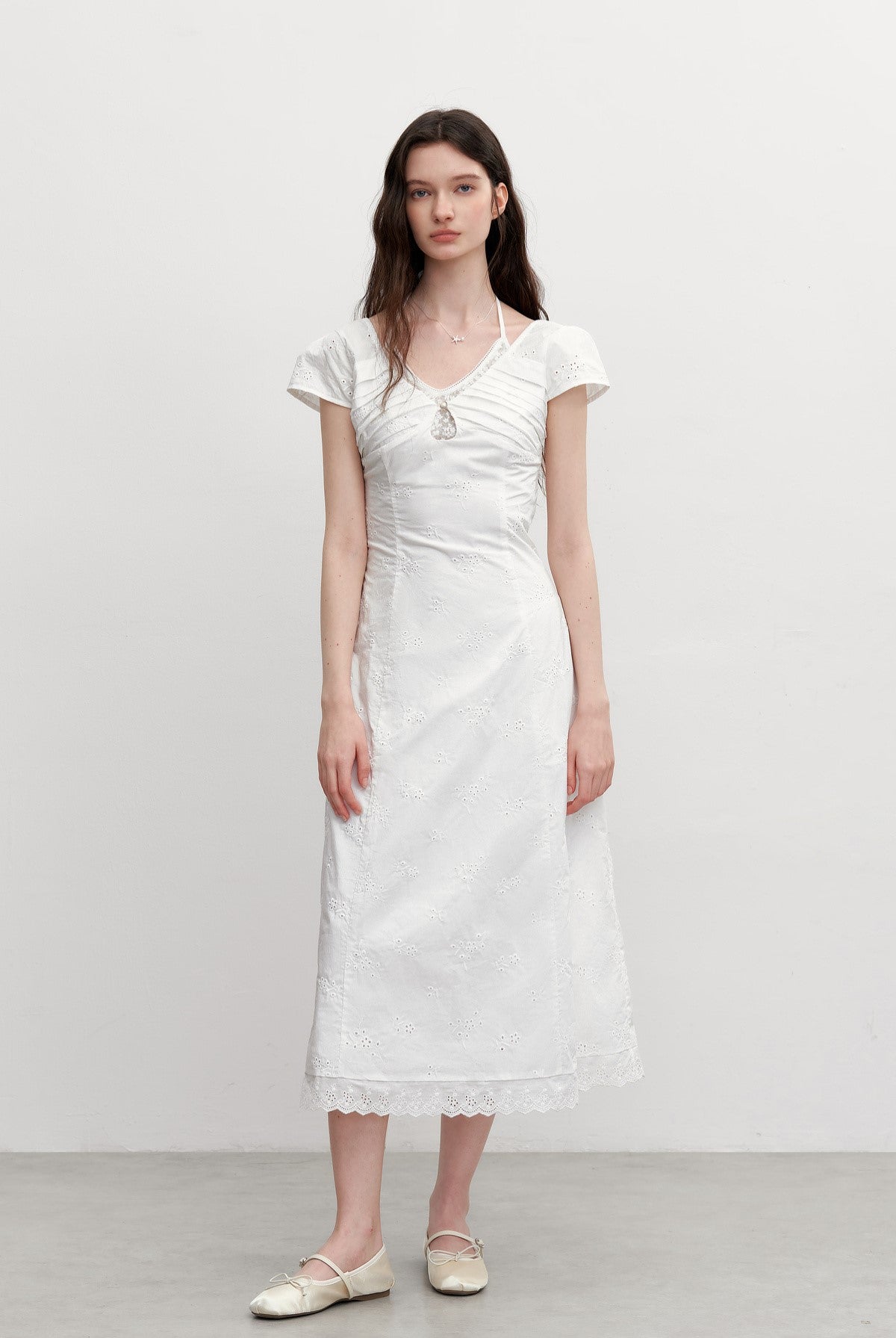 Lace Embroidered Long Dress AYF0103