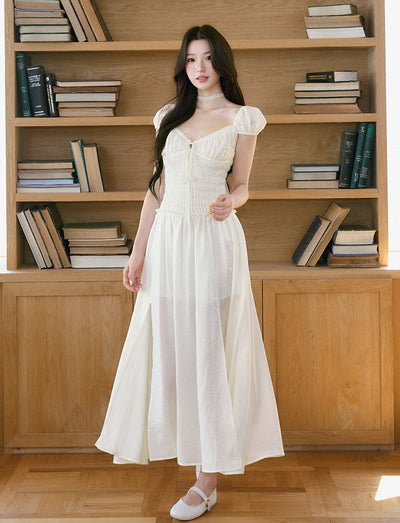 Elegant V-neck Slit Long Dress LAL0218