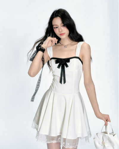 Bow Lace Suspender Dress FRA0353