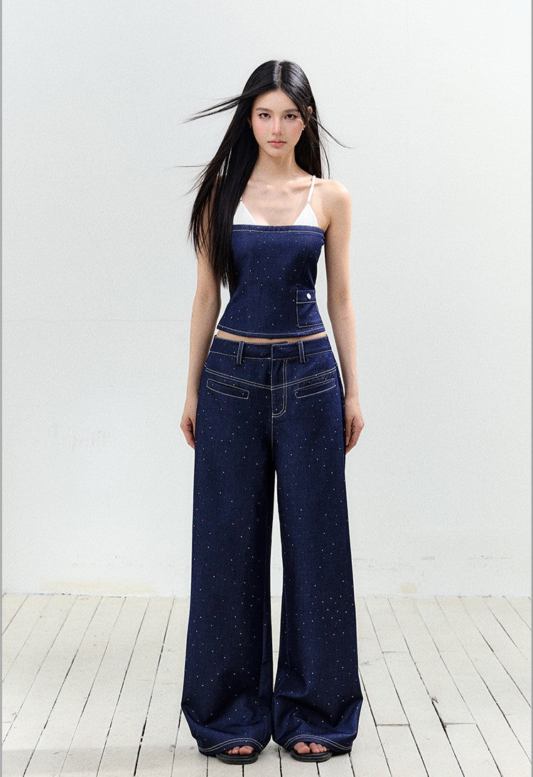 Diamond Suspender Top/Denim Pants AGM0158