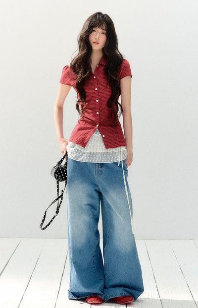 Red Short-sleeved Shirt SHI0146