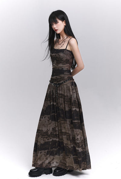 Black and Brown Suspender Dress LAD0210