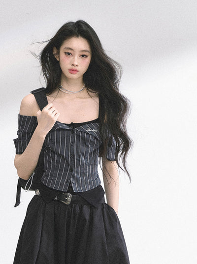 Fake Two-piece Striped Shirt DIA0531