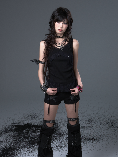 Punk Striped Star Shorts FRU0110