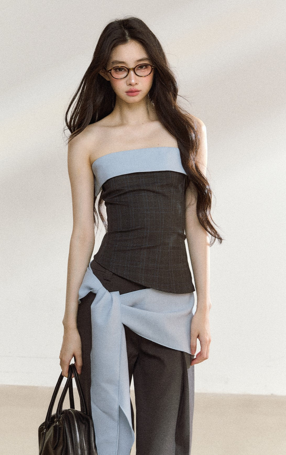 High-end Suit Contrast Color Tube Top/Pants SHI0204