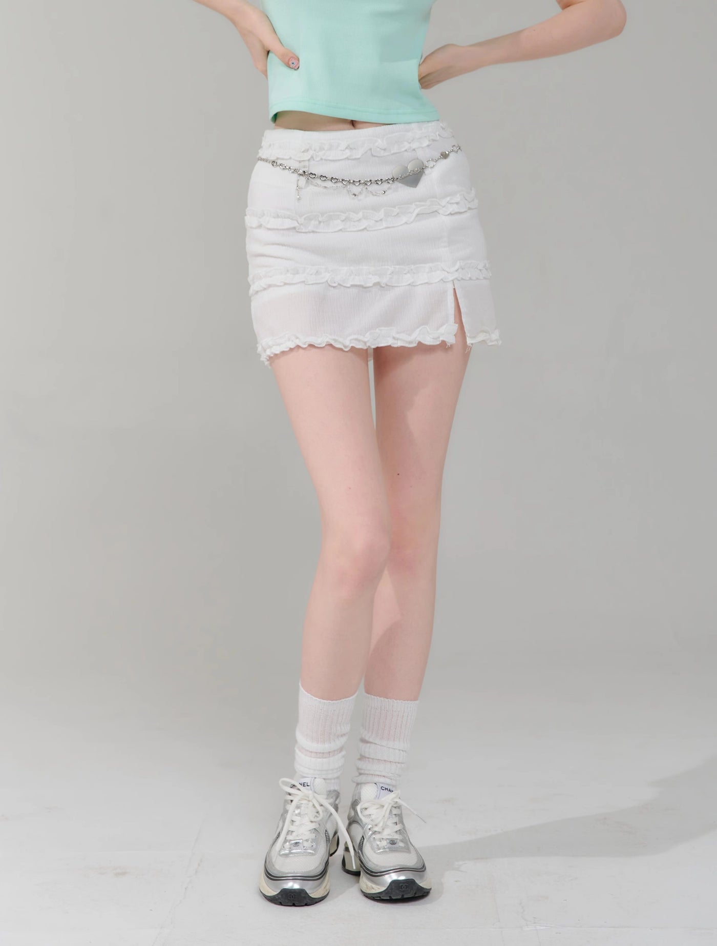 High Waist Slim White Cake Short Skirt ZIZ0149