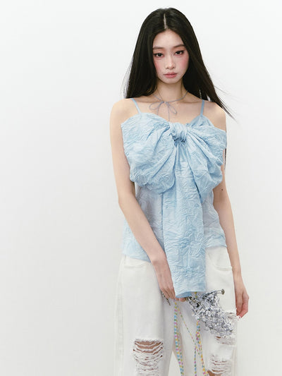 Bow Pleated Thin Camisole VIA0265