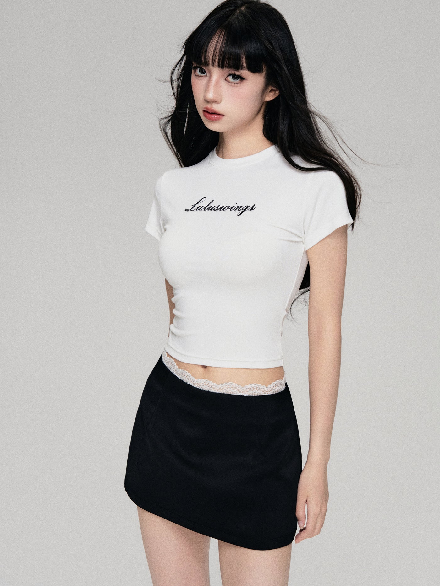 Logo Letter Print Round Neck Short-sleeved T-shirt LUL0066