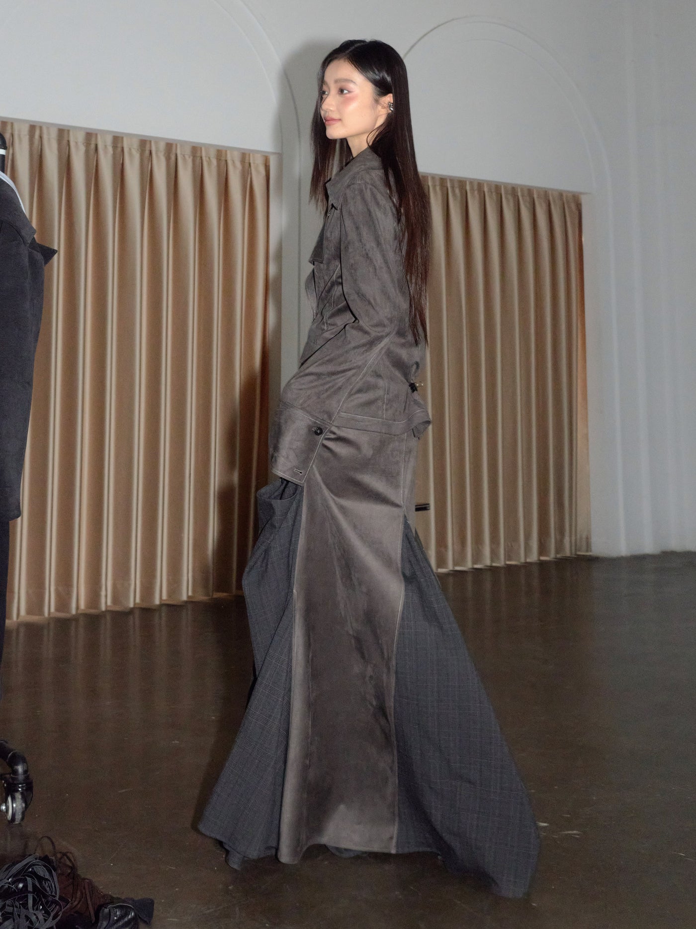 Large Pockets Hem Long Skirt JNY0281